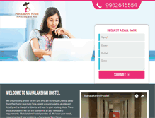 Tablet Screenshot of mahalakshmihostel.com